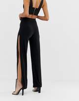 Thumbnail for your product : Fashionkilla wide leg split pants in black