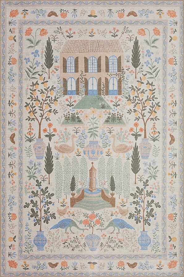 Rifle Paper Co. Menagerie Men-03 Area Rug, 3'9 x 5'9