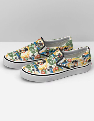 vans aloha slip ons
