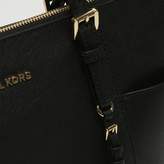 Thumbnail for your product : Michael Kors Jet Set Pocket Black Leather Top Zip Tote Bag