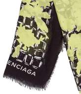 Thumbnail for your product : Balenciaga Printed Fringe Scarf