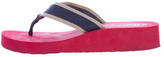 Thumbnail for your product : Tory Burch Logo-Embellished Wedge Flip Flops