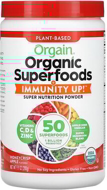 Orgain, Organic Superfoods + Immunity Up, Plant-Based, Honeycrisp Apple, 9.9 oz (280 g)