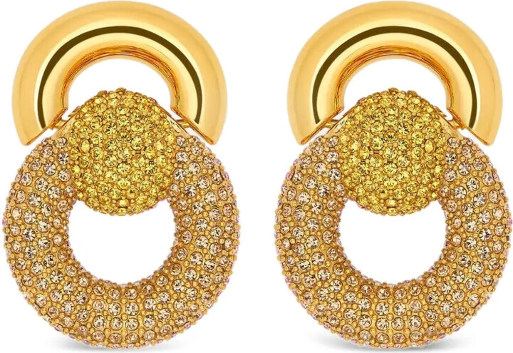 Oscar de la Renta Crystal-Embellished Earrings