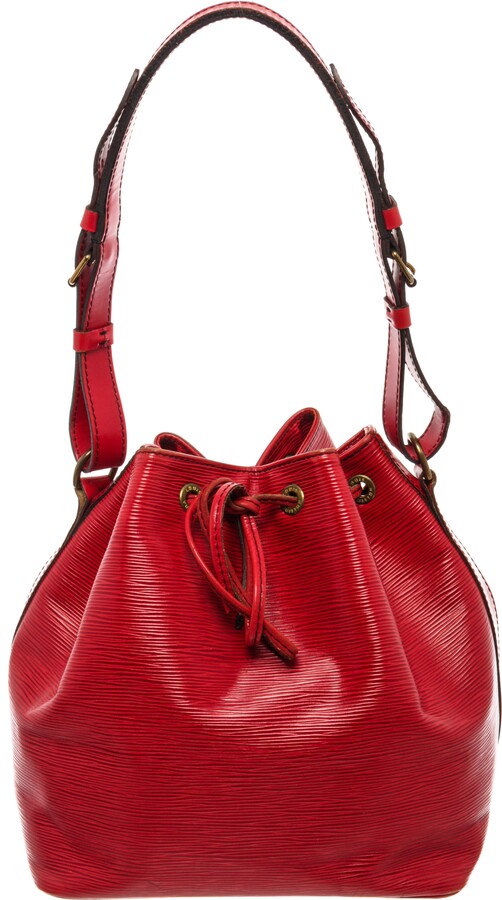 Louis Vuitton Red Epi Leather Petit Noe Bucket Shoulder Bag ShopStyle
