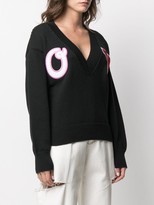 Thumbnail for your product : Off-White logo intarsia V-neck jumper