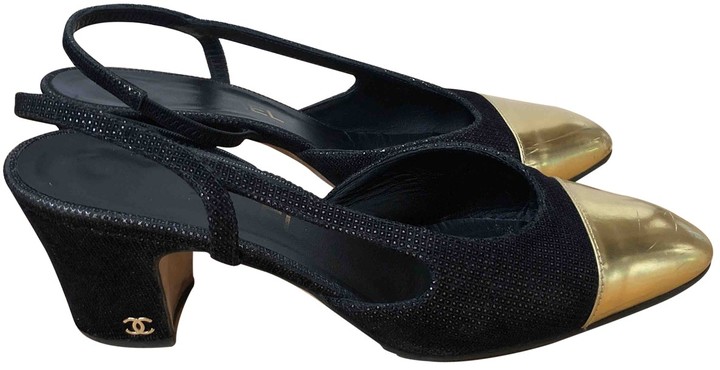 chanel velvet slingback