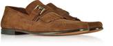 Thumbnail for your product : Santoni Light Brown Suede Fringed Loafer