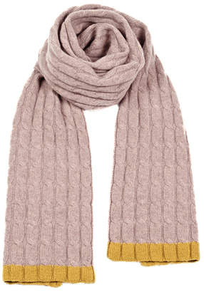 Cashmerism Hint of Mustard Cable Knitted Scarf