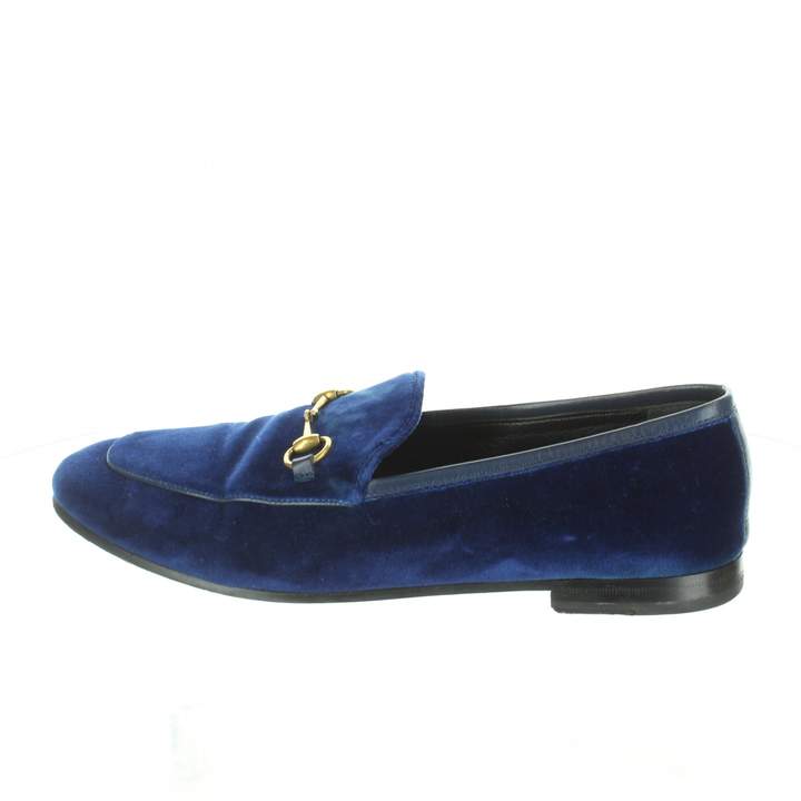 gucci blue velvet loafers
