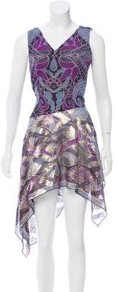 Anna Sui Metallic Silk Dress