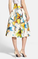 Thumbnail for your product : Milly 'Luna' Floral Print Pleated Midi Skirt