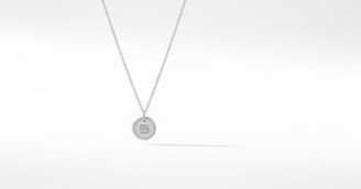 David Yurman Initial Charm Necklace With Diamonds In 18K White Gold