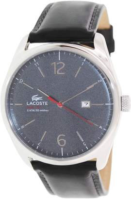 Lacoste Men's Austin 2010694 Leather Analog Quartz Watch with Grey Dial