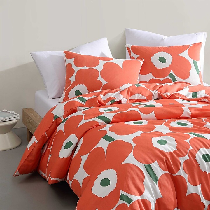 Marimekko Unikko Cotton Sateen Floral Duvet Cover Set, King