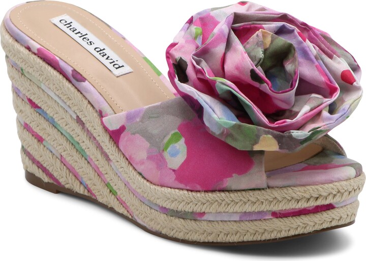 Charles David Crash Esapdrille Platform Wedge Slide Sandal