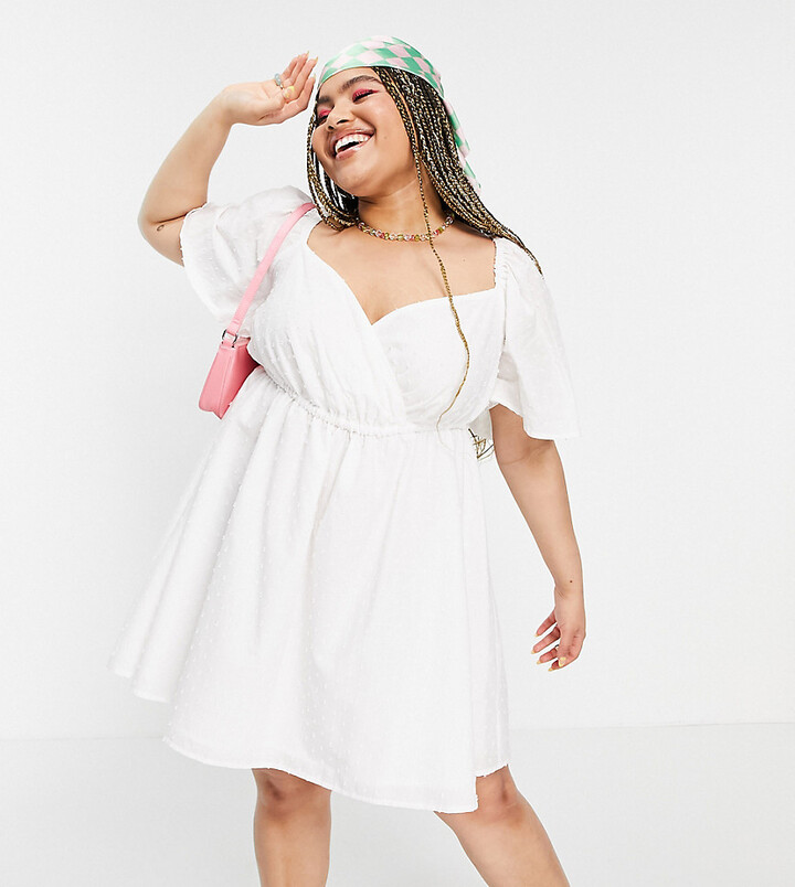 white babydoll dress plus size