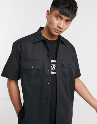 Dickies short sleeve work shirt in black - ShopStyle