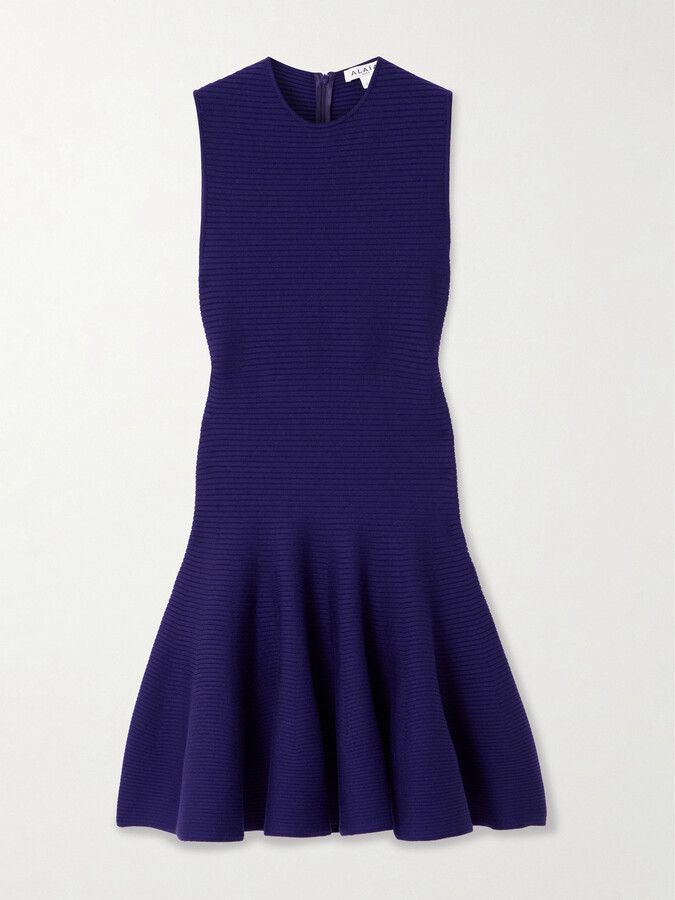Alaia Ribbed Wool-blend Mini Dress - Purple
