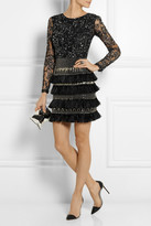 Thumbnail for your product : Matthew Williamson Embellished lace and chiffon mini dress
