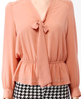 Thumbnail for your product : Forever 21 Tie Neck Blouson Shirt