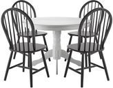 Thumbnail for your product : Kentucky White Dining Table with 4 Black Chairs