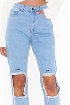 Thumbnail for your product : Nasty Gal Womens Love Me or Hate Me Distressed Denim Jeans - blue - 10