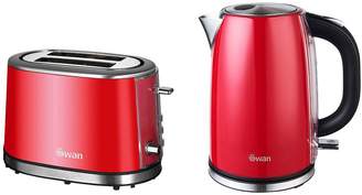 Swan SK13150R Kettle And ST70120R 2-Slice Toaster Pack - Red