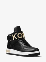 michael michael kors allie floral appliqué leather sneaker