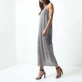Thumbnail for your product : River Island Womens Silver sequin maxi cami slip dress