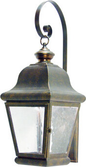 Meyda Lighting Lapalma Golden Bronze 2 - Bulb 15.75" H Seeded Glass Outdoor Wall Lantern