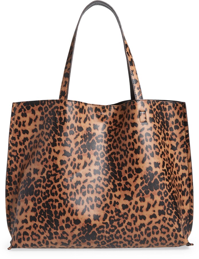 Street Level Reversible Faux Leather Tote - ShopStyle Shoulder Bags