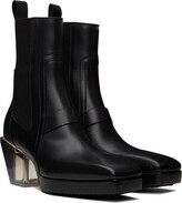 Thumbnail for your product : Rick Owens Black Heeled Sliver Chelsea Boots