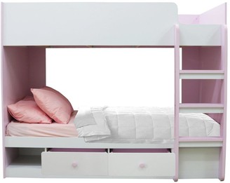 Very Peyton Storage Bunk Bed With Mattress Options (Buy And Save!) White/Pink Bunk Bed Only