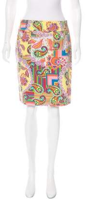 David Meister Paisley Print Knee-Length Skirt