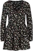 Thumbnail for your product : boohoo Petite Long Sleeve Floral Woven Skater Dress
