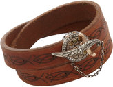 Thumbnail for your product : Sevan Biçakci Leather Wrap Bracelet with Diamond Dagger Closure