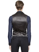Thumbnail for your product : Giorgio Armani Stretch Viscose Wool Blend Cloqué Vest