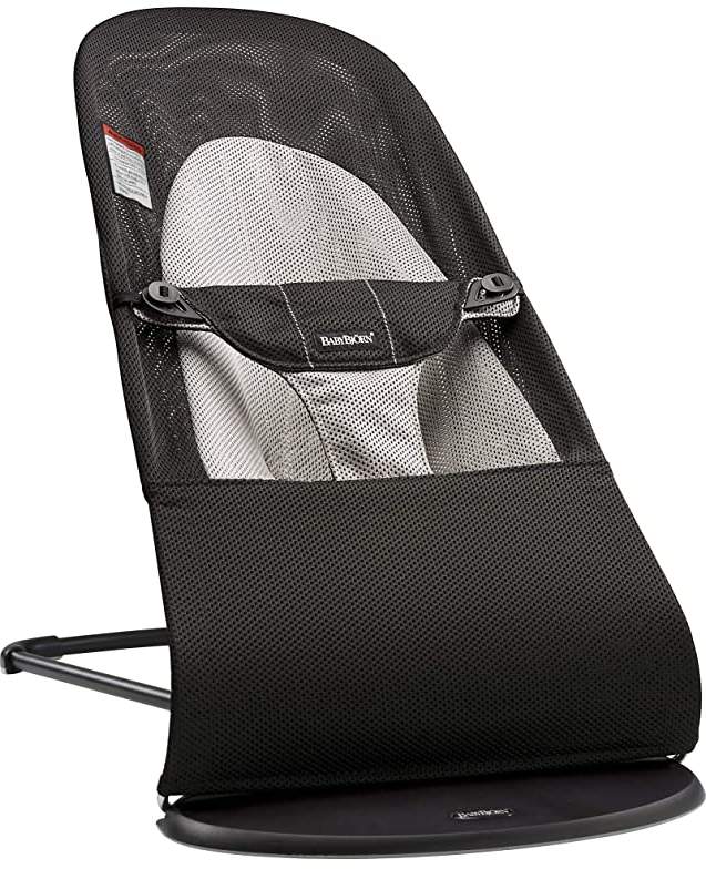 BABYBJORN Bouncer Balance Soft - Black/Gray, Mesh