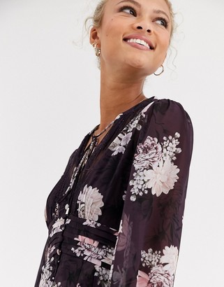 Forever New maxi dress in purple floral print