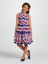 Thumbnail for your product : Oscar de la Renta Ikat Cotton Gathered Skirt Party Dress