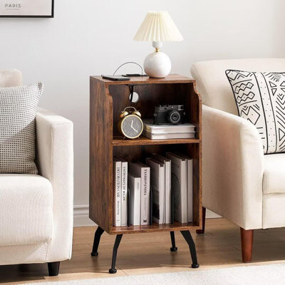 Hokku Designs Allouette End Table with Storage and Built-In Outlets -  ShopStyle