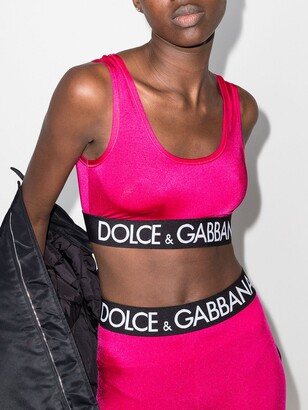 Dolce & Gabbana Logo Stripe Sports Bra - ShopStyle