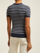 Thumbnail for your product : JoosTricot Breton Short-sleeved Cotton-blend Sweater - Navy White