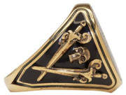 Alexander McQueen Gold Enamel Signet Ring