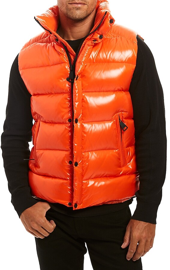 Louis Vuitton Sunset Mountain Sleeveless Puffer Jacket, Orange, 36