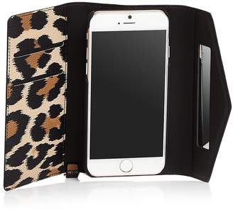 Kate Spade Envelope Leopard Print iPhone 7/8 Leather Wristlet