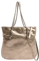 Thumbnail for your product : Treesje gold metallic leather 'Moracy' chainlink tote
