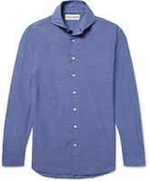 Thumbnail for your product : Salle Privée Blue Evron Slim-Fit Cutaway-Collar Cotton-Poplin Shirt