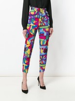 Thumbnail for your product : Versus Pre Owned Patchwork Print Cropped Trousers
